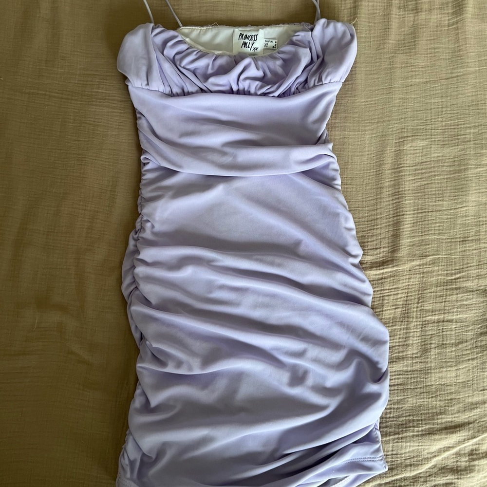 Princess Polly Lavender Ruched Mini Dress